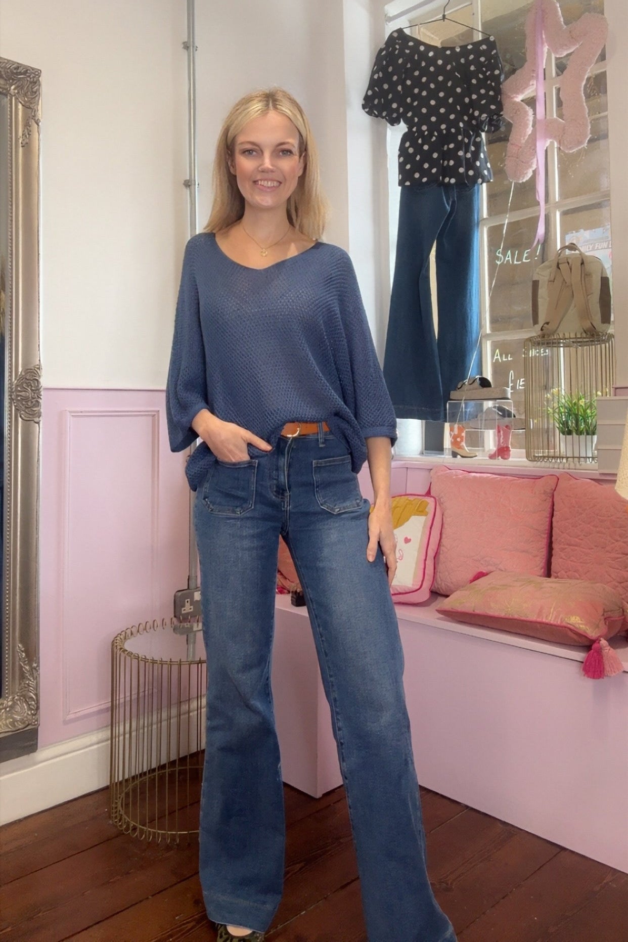 Lightweight Knit Top / Navy