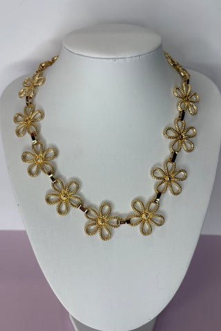 Flower Necklace / Gold