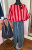 Puff Hem Top / Pinks