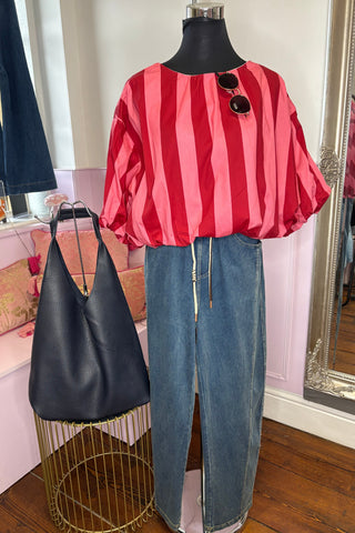 Puff Hem Top / Pinks