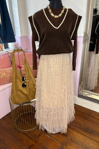 Layered Tiered Mesh Skirt