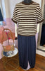 Short Sleeved Stripe Jumper / Chocolate