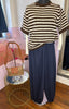Short Sleeved Stripe Jumper / Chocolate