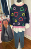 Love Heart Embroidered Jumper / Navy