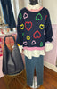 Love Heart Embroidered Jumper / Navy