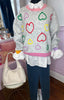 Love Heart Embroidered Jumper / Grey