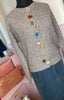 Wonky Button Ribbed Cardigan