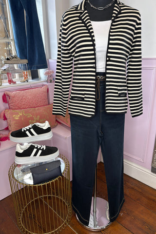 Striped Knit Blazer