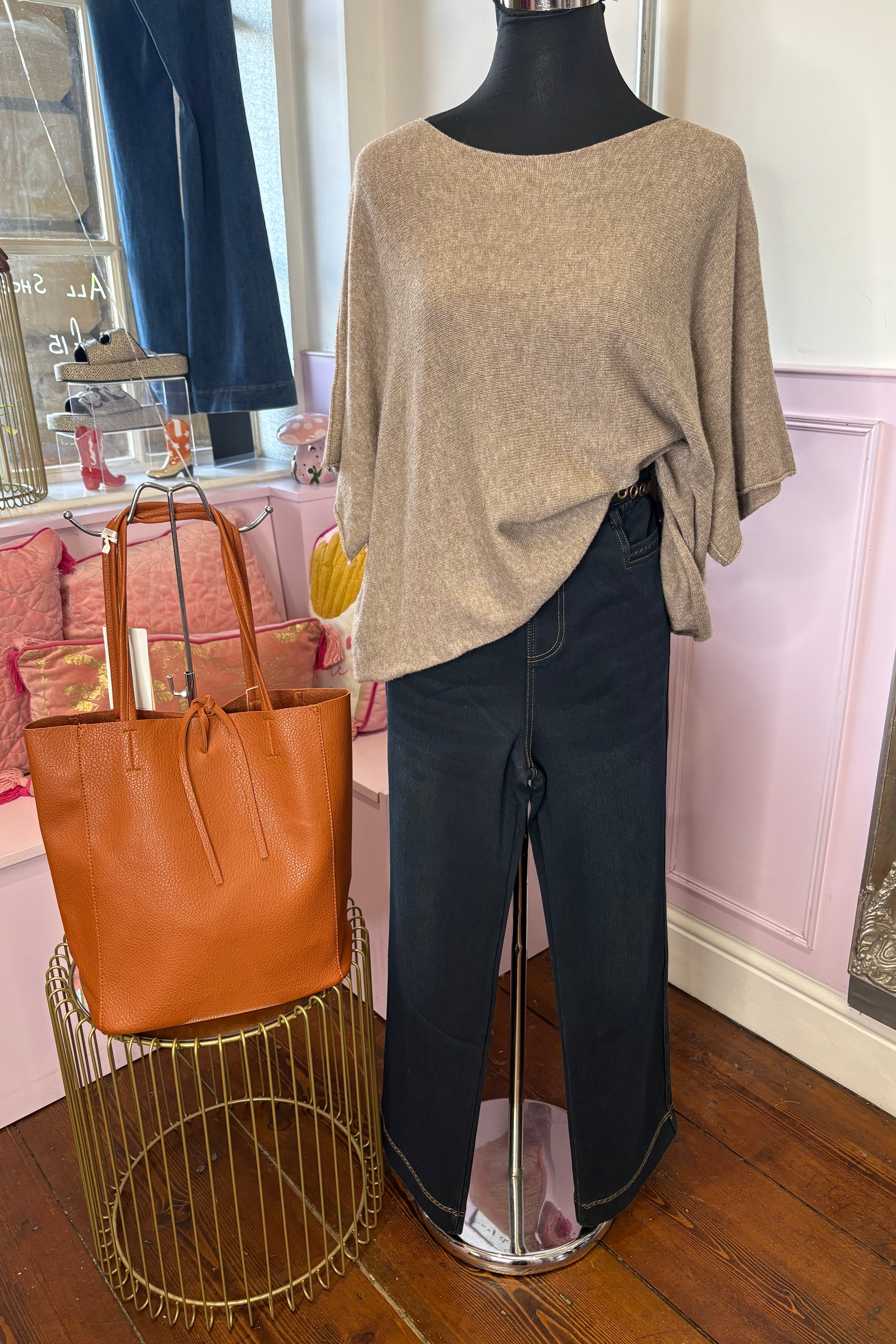 Italian Knit Three Quarter Sleeved Top