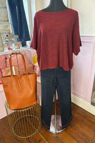 Italian Knit Three Quarter Sleeved Top