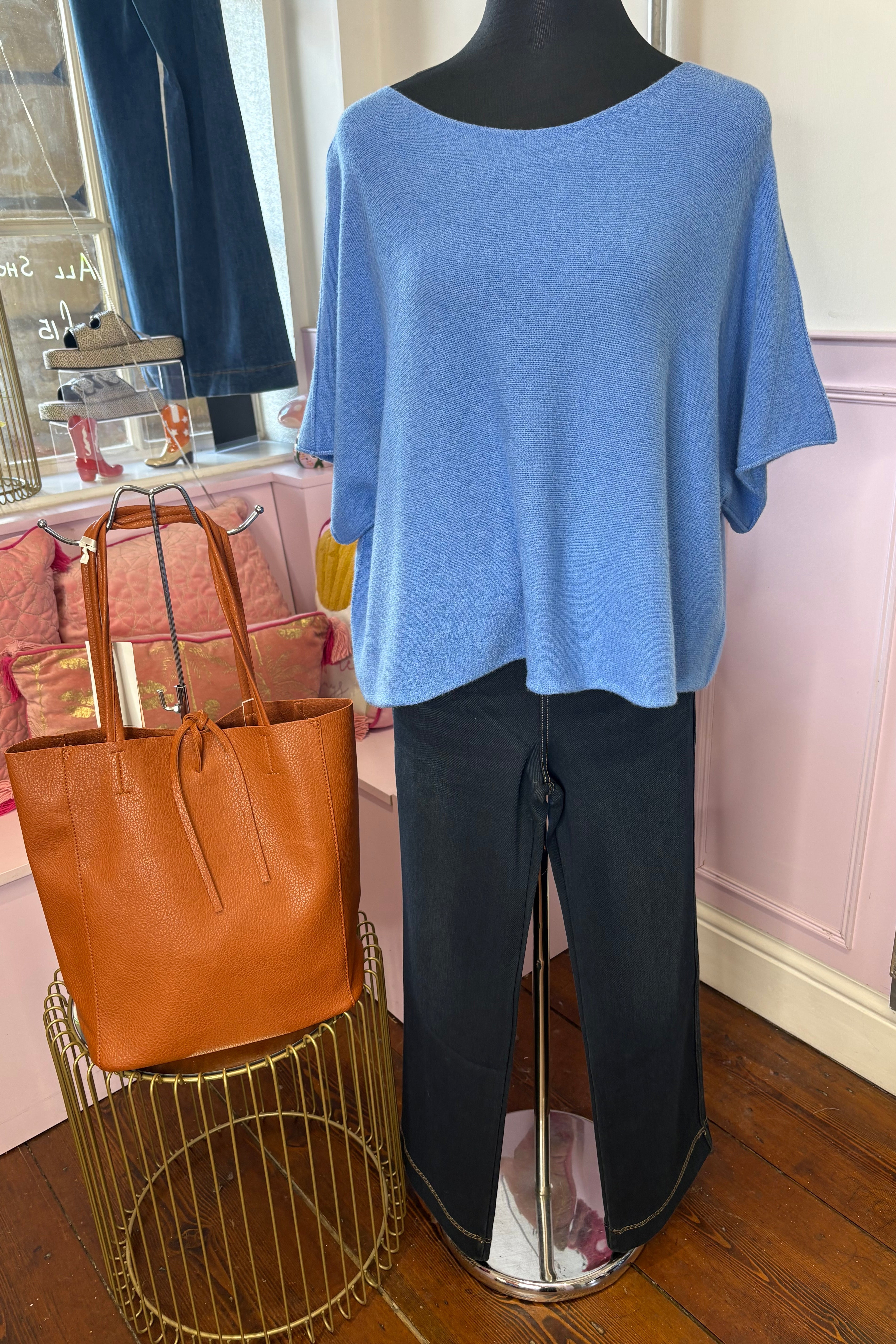 Italian Knit Three Quarter Sleeved Top