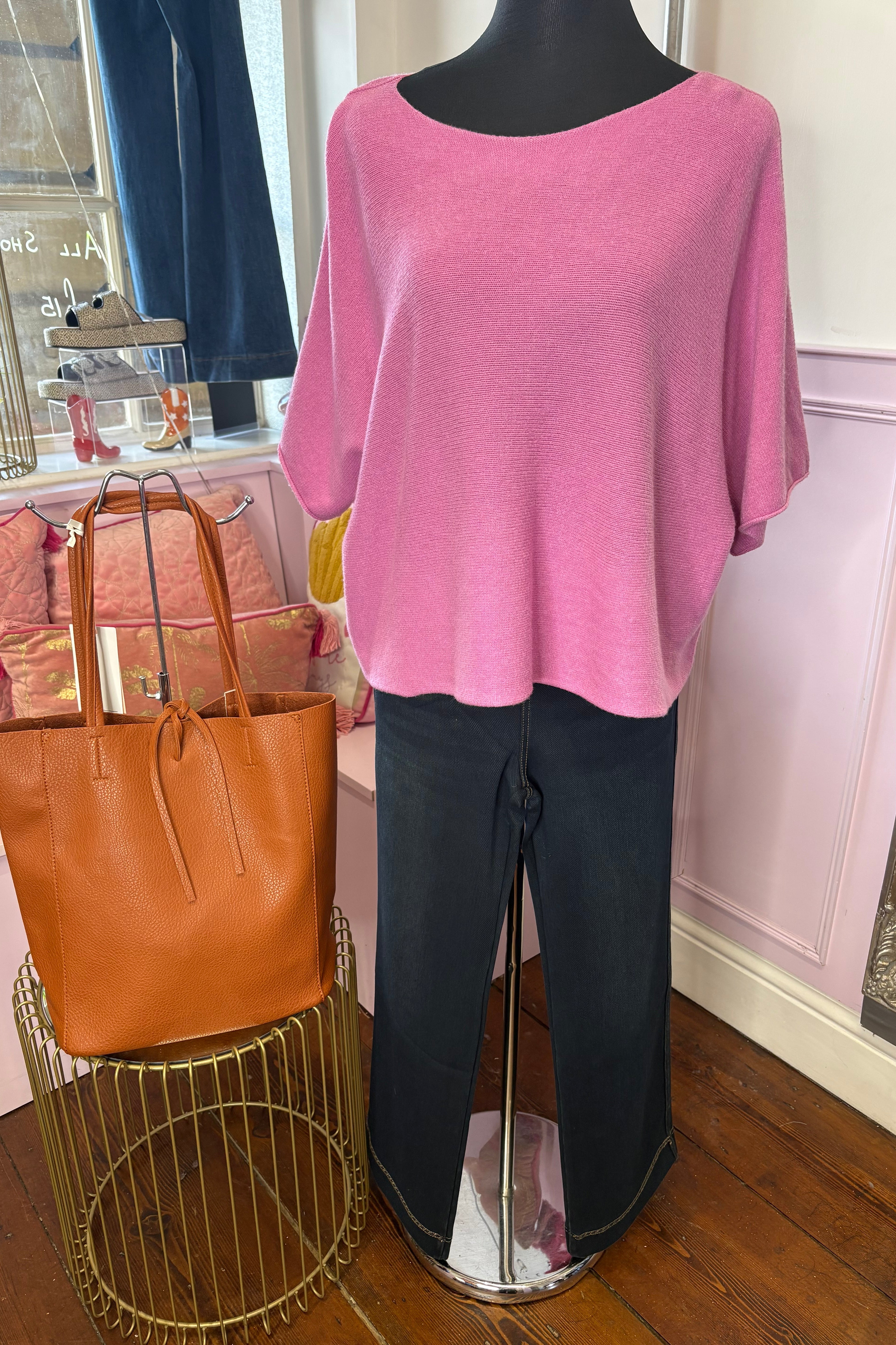 Italian Knit Three Quarter Sleeved Top