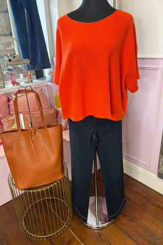 Italian Knit Three Quarter Sleeved Top