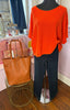 Italian Knit Three Quarter Sleeved Top
