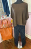 Italian Knit Three Quarter Sleeved Top