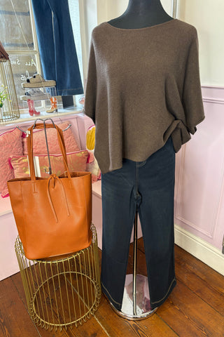 Italian Knit Three Quarter Sleeved Top