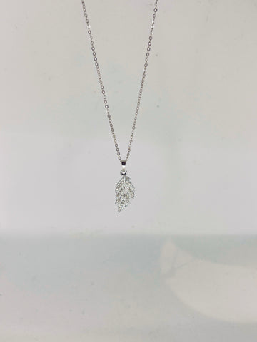 Diamanté Feather Necklace