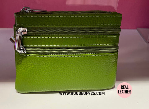 Real Leather Coin Purse > Green